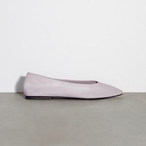 Zara Lilac Leather Ballet Flats like New